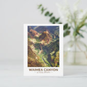 Waimea Canyon State Park Hawaii Waterverf Briefkaart (Staand voorkant)