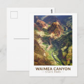 Waimea Canyon State Park Hawaii Waterverf Briefkaart (Voorkant / Achterkant)