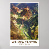 Waimea Canyon State Park Hawaii Waterverf Poster (Voorkant)