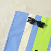 Waimea Gestreept Surfboard Hawaiian Surfer - Blauw Strandlaken (In situ)