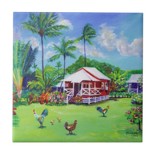 Waimea Plantation Cottage nummer 49 Red House Tegeltje (Voorkant)
