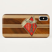 Waimea Surfboard Hawaiian Faux Koa Wood Case-Mate iPhone Case (Achterkant (horizontaal))