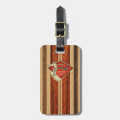 Waimea Surfboard Hawaiian Faux Wood Bagagelabel (Voorkant verticaal)