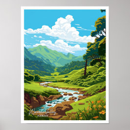 Waimea Valley Hawaii Travel  Illustratie Poster