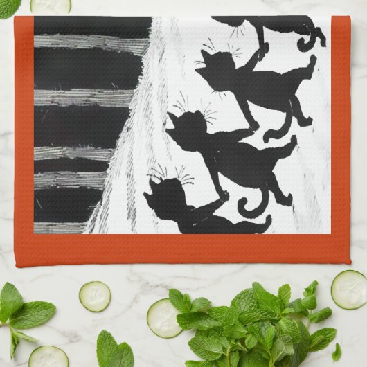  Wain Black Cat Moon Tea Towel Theedoek (Gevouwen)