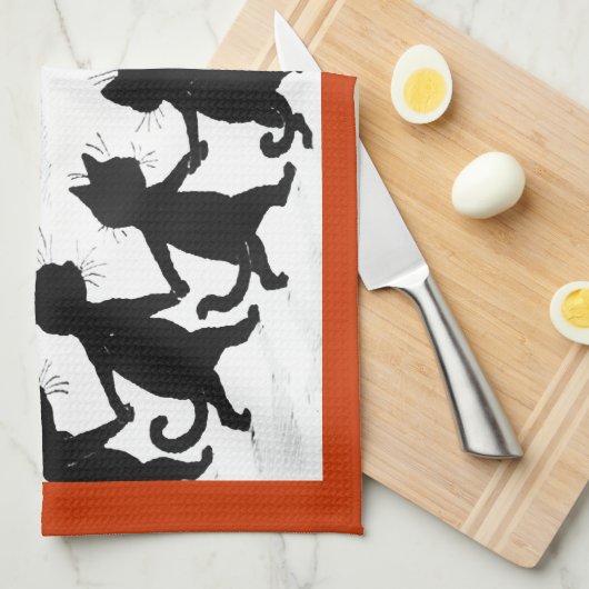  Wain Black Cat Moon Tea Towel Theedoek (Quarter Fold)