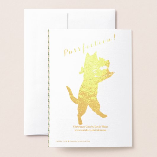  Wain Cats Kerstfeest Fun Folie Kaarten (Met envelop)