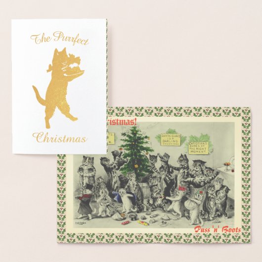  Wain Cats Kerstfeest Fun Folie Kaarten (Display)