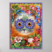  - Wain Funky Flower Cat Poster Print (Voorkant)
