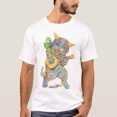 Wain Tabby Cat Plays Banjo Music T-shirt (Voorkant)