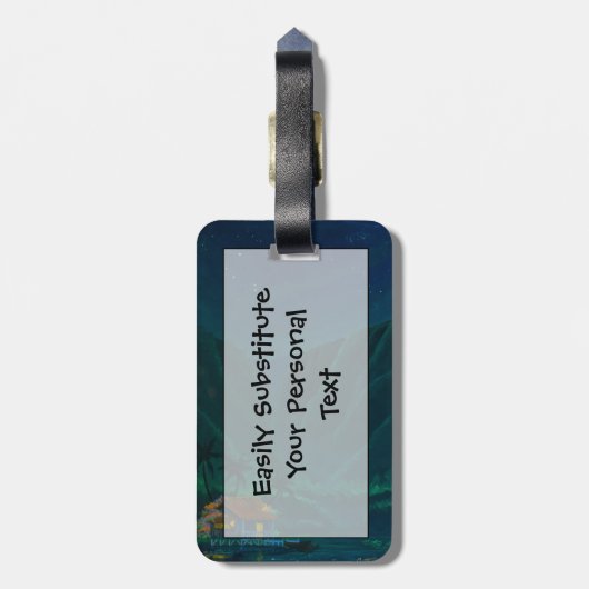 Wainiha Valley Home op een Sterrennacht Bagagelabel (Achterkant verticaal)