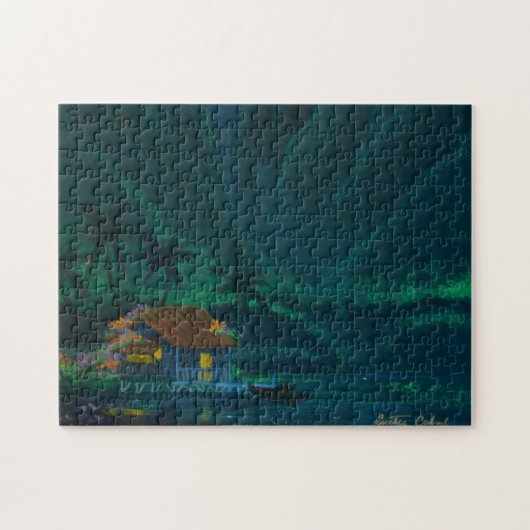 Wainiha Valley Home op een Sterrennacht Legpuzzel (Horizontaal)