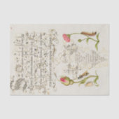 Wainscot Script met bloemen en snijdt Tissuepapier (Voorkant)