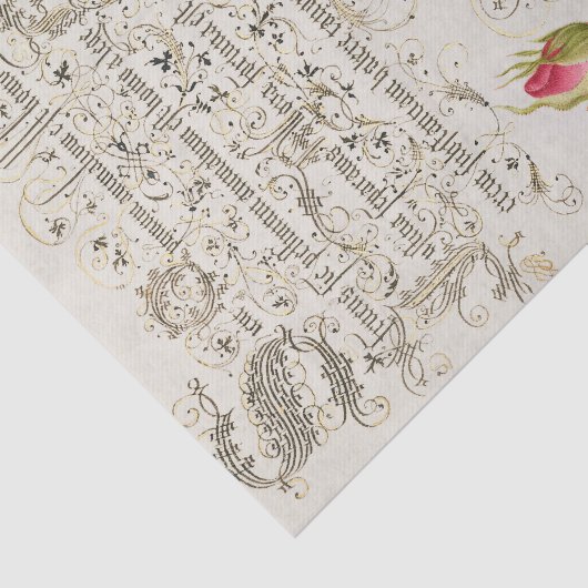 Wainscot Script met bloemen en snijdt Tissuepapier (Detail)