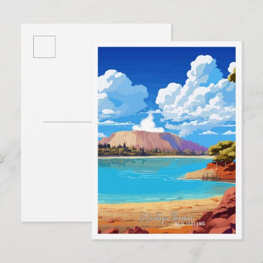 Waiotapu Thermal New Zealand Art Vintage Travel Briefkaart (Voorkant / Achterkant)