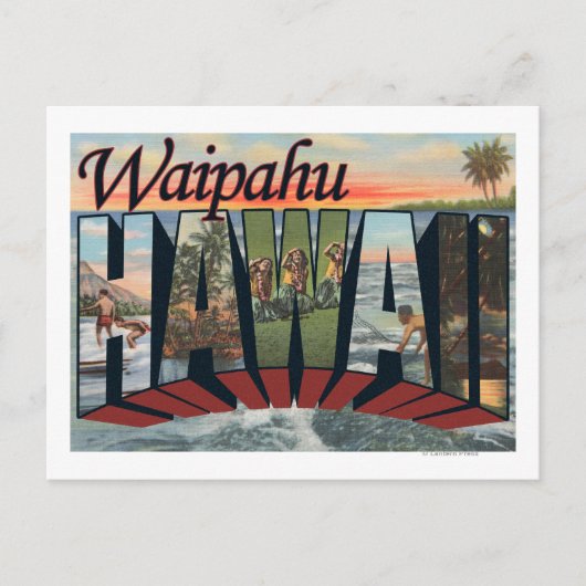 Waipahu, Hawaii - Grote letterscènes Briefkaart (Voorkant)