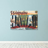 Waipahu, Hawaii - Grote letterscènes Canvas Afdruk (Insitu (Houten vloer))