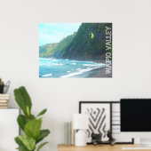 Waipio Valley Big Island Hawaii kite board poster (Thuiskantoor)