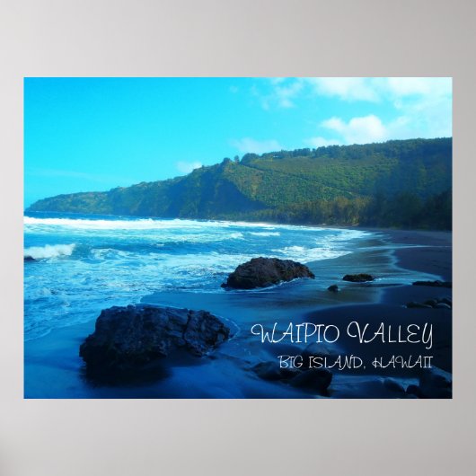 Waipio Valley Big Island Hawaii schilderachtig pos Poster (Voorkant)