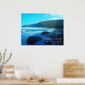 Waipio Valley Big Island Hawaii schilderachtig pos Poster (Keuken)
