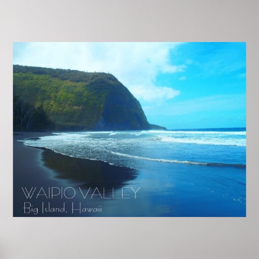 Waipio Valley Big Island Hawaii schilderachtig pos Poster (Voorkant)