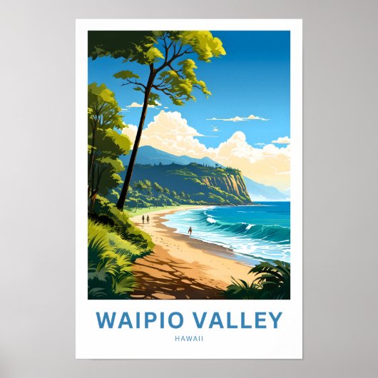 Waipio Valley Hawaii Reisprint Poster (Voorkant)