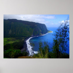 Waipio Valley-uitzicht, Hawaï, afdruk Poster