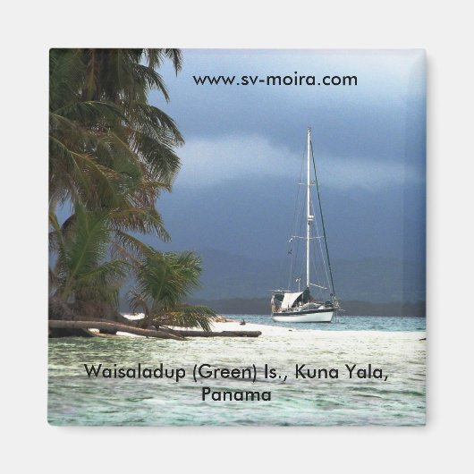 Waisaladup (Groen) Eiland, Kuna Yala, Panama Magneet (Voorkant)