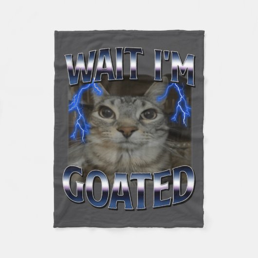 Wait I'm Goated Cat Funny Cat Meme Men Women Kids  Fleece Deken (Voorkant)