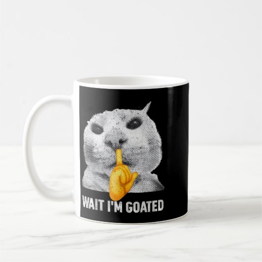 Wait I'm Goated Cat Silly Cats Meme Costume Men Wo Koffiemok (Links)