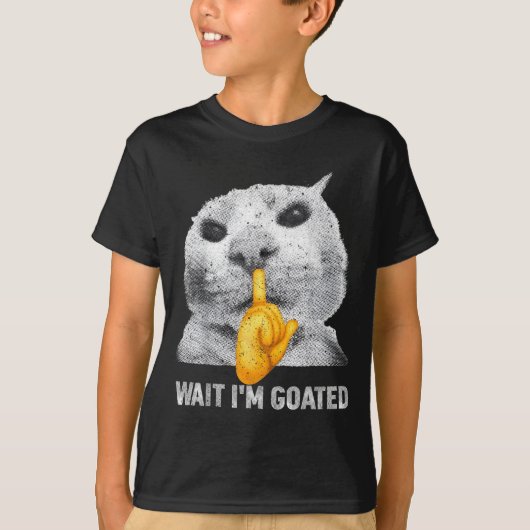 Wait I'm Goated Cat Silly Cats Meme Costume Men Wo T-shirt (Voorkant)