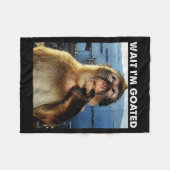 Wait I'm Goated Funny Thinking Monkey Meme Brainro Fleece Deken (Voorkant (Horizontaal))