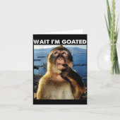Wait I'm Goated Funny Thinking Monkey Meme Brainro Kaart (Voorkant)