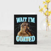 Wait I'm Goated Funny Thinking Monkey Meme Brainro Kaart (Gele Bloem)