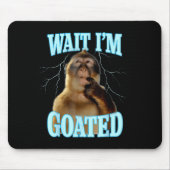 Wait I'm Goated Funny Thinking Monkey Meme Brainro Muismat (Voorkant)