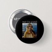 Wait I'm Goated Funny Thinking Monkey Meme Brainro Ronde Button 5,7 Cm (Voorkant /achterkant)