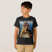 Wait I'm Goated Funny Thinking Monkey Meme Brainro T-shirt (Voorkant volledig)