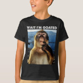Wait I'm Goated Funny Thinking Monkey Meme Brainro T-shirt (Voorkant)