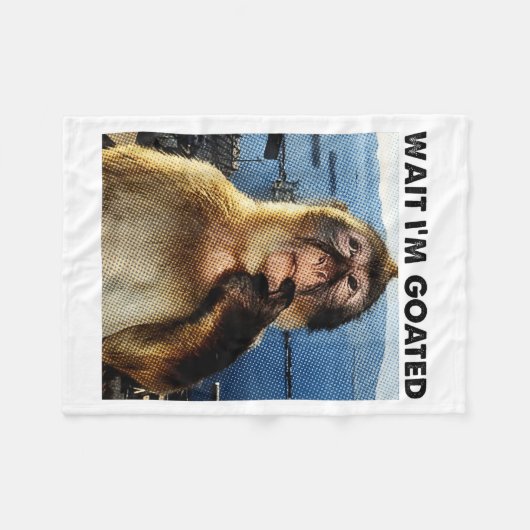 Wait I'm Goated Y2k Funny Thinking Monkey Meme Bra Fleece Deken (Voorkant (Horizontaal))