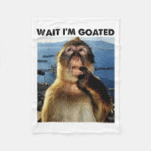 Wait I'm Goated Y2k Funny Thinking Monkey Meme Bra Fleece Deken (Voorkant)