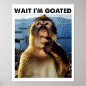 Wait I'm Goated Y2k Funny Thinking Monkey Meme Bra Poster (Voorkant)