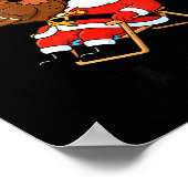 Wait Your Turn Fat Boy Funny Santa &amp; Turkey Ch Poster (Hoek)