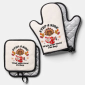 Wait Your Turn Fat Boy Funny Thanksgiving  Ovenwant & Pannenlap Set (Voorkant / Achterkant)