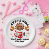 Wait Your Turn Fat Boy Funny Thanksgiving  Papieren Bordje (Feest)