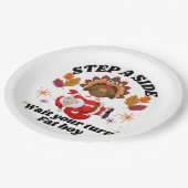 Wait Your Turn Fat Boy Funny Thanksgiving  Papieren Bordje (Gekanteld)