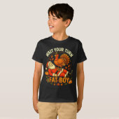 Wait Your Turn Fat Boy Funny Thanksgiving Santa An T-shirt (Voorkant volledig)