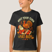 Wait Your Turn Fat Boy Funny Thanksgiving Santa An T-shirt (Voorkant)
