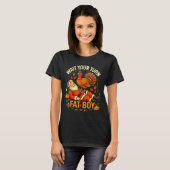Wait Your Turn Fat Boy Funny Thanksgiving Santa An T-shirt (Voorkant volledig)