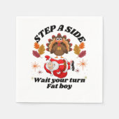 Wait Your Turn Fat Boy Funny Thanksgiving  Servet (Voorkant)