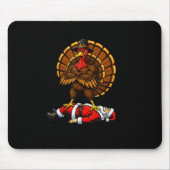 Wait Your Turn Fat Boy Turkey And Santa Sign  Muismat (Voorkant)